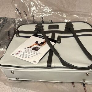 Dark and Light Gray Leather Tote Bag